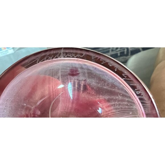 Stuart Abelman Jack-in-the-Pulpit Pulled Feather Iridescent Art Glass Vase 10" H - Picture 9 of 12